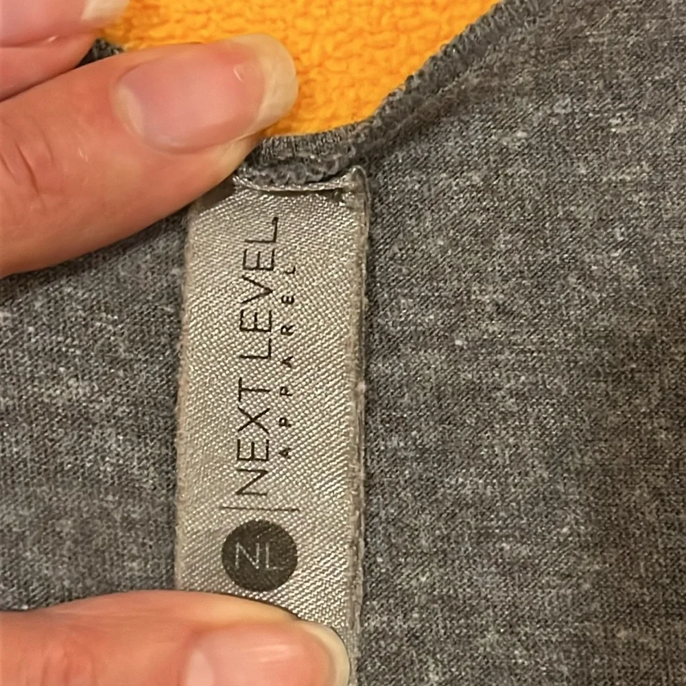 Next Level Apparel women’s yoga tank top. Grey with black and white message. M-L - Picture 3 of 9